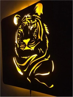 PremiumPort Şık Kaplan Temalı Işıklı Dekorasyon Tablosu, Modern ve Renkli Tasarım