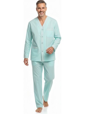 Oppland Erkek Pijama Takımı %100 Pamuk Kumaş Star Model Cepli Rahat Tam Kalıp