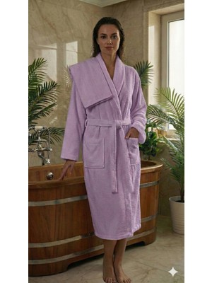 Arya Lavanta Havlulu Bornoz