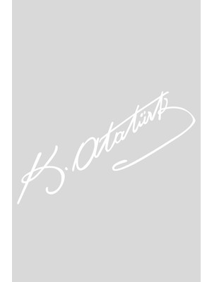 Mıgnatıs 2 Adet Kemal Atatürk Imza Sticker Araba, Oto Araç Sticker 20 cm