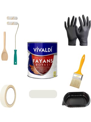 Vivaldi Vivaldi-Tezgah,mermer,fayans Boyası Seti Vernik ve Astar Gerektirmez Mutfak ve Banyo Boyası 1kg