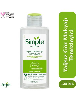 Simple Kind to Skin Suya Dayanıklı Maskarayı Çıkaran Yağsız Makyaj Temizleyicisi 125 ML