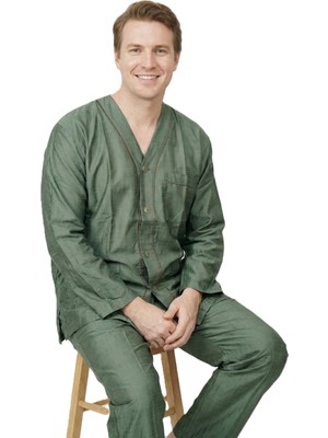 Oppland Erkek Pijama Takımı %100 Pamuk Kumaş Aura Model Cepli Rahat Tam Kalıp