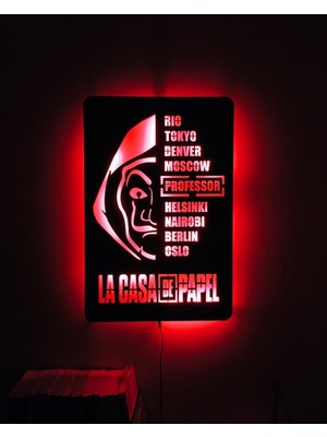 PremiumPort LED Işıklı La Casa De Papel Tablo, Şık Dekorasyon Için Mükemmel Seçenek