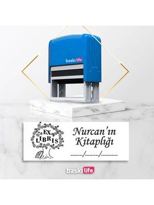 Baskı Life  Kaşe  Kitap Mührü Kitap Damgası Kişiye Özel Kaşe 703