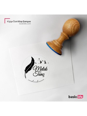 Baskı Life Kişiye Özel Kitap Damgası Kitap Mührü Kaşe Kitap Mühür Özel Damga 180