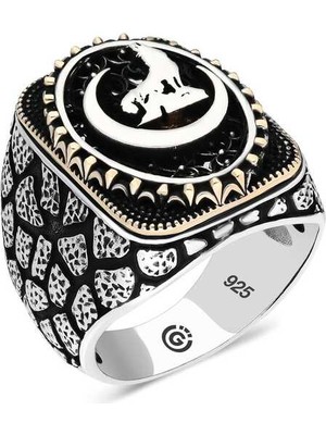 Gumush Gümüş Hilal Bozkurt Oval Erkek Yüzük