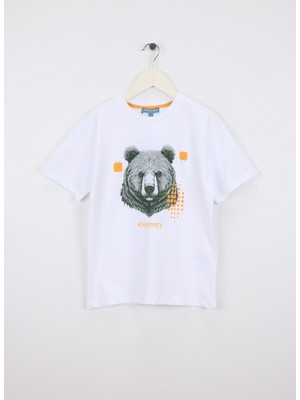 Discovery Expedition Beyaz Erkek Çocuk Baskılı T-Shirt D6SB-TST3011