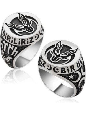 Gumush Gümüş Bozkurt Bir Ölür Bin Diriliz Erkek Yüzük