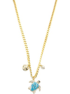 Beta Moda Hub Kaplumbağa Kolye - Altın