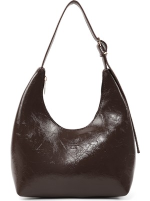 SHAKA Kırışık Dokulu Kahverengi SHK279 Fermuarlı,tek Bölmeli,kırışık Dokulu El,kol ve Omuz Çantası