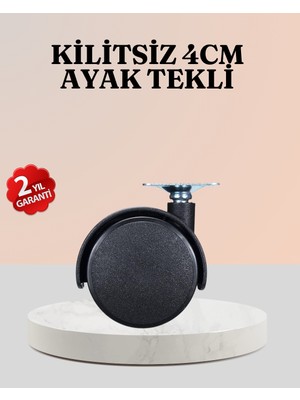 Teknodayım 4 cm Çap Kilitsiz Tekerlek Ayağı Tekli Hafif Mobilyalar Için