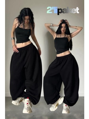 Vladivosto Paçası Ipli Mevsimlik 2 Iplik Oversize Fit Baggy Eşofman Altı