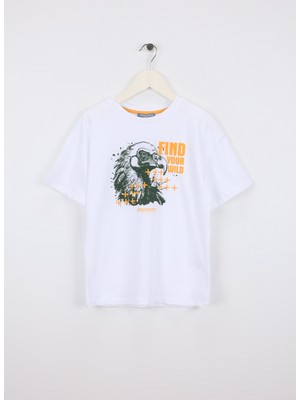 Discovery Expedition Beyaz Erkek Çocuk Baskılı T-Shirt D6SB-TST3010