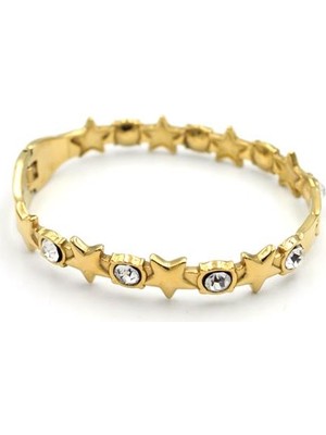 Beta Moda Hub Taşlı Yıldız Bilezik - Altın