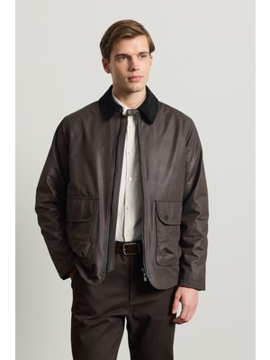 Danger Erkek Kadife Yakalı Mont Ceket Kahverengi