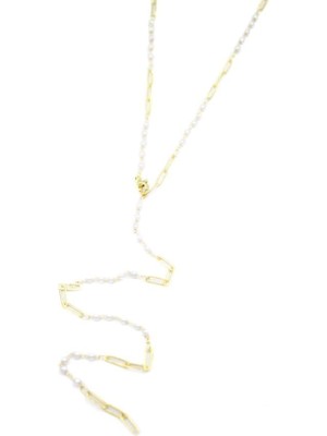 Beta Moda Hub Incili Y Kolye - Altın