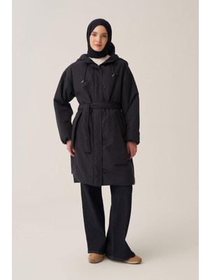 ALLDAY Lacivert-Kemerli Relax Şişme Mont