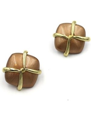 Beta Moda Hub Otantik Düğüm Küpe - Kahverengi