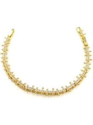 Beta Moda Hub Taşlı Vip Bileklik - Altın