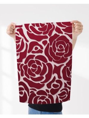 Rosa Art Çerçevesiz Poster - Kırmızı Gül Desenli Soyut Poster -Yüksek Çözünürlüklü-Dijital Baskı