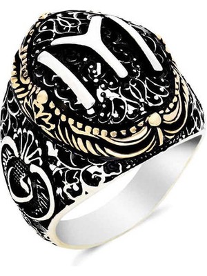 Gumush Gümüş Kayı Boyu Armalı Yüzük