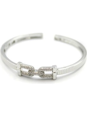 Beta Moda Hub Taşlı Vip Bilezik - Gümüş