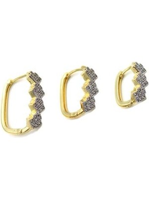 Beta Moda Hub 3'lü Halka Küpe - Altın