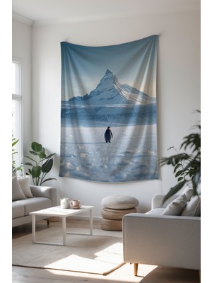 Charmbi Nihilist Penguen Duvar Örtüsü – Çok Renkli Modern Sanat Temalı Kumaş Oda Dekoru Tapestry