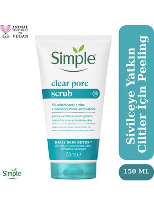Simple Daily Skin Detox Yağlı Ciltler İçin Siyah Nokta ve Tıkalı Gözenek Temizleyici Peeling 150 ML