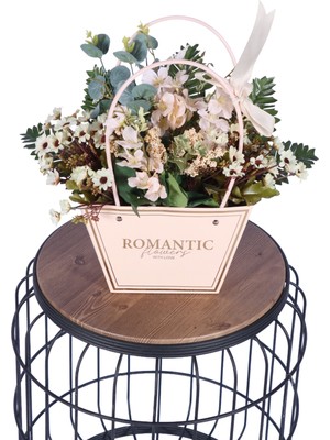 Yapay Çiçek Sitesi Yapay Çiçekli Romantic Çantalı Aranjman Model 21