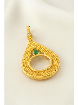 Osense Çeyrek Altın Koyulabilir Taşlı Kolye Ucu