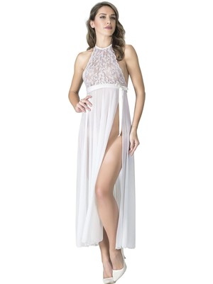 MTM My The Mall Giyim Beyaz Dantelli Tül Gecelik - M076