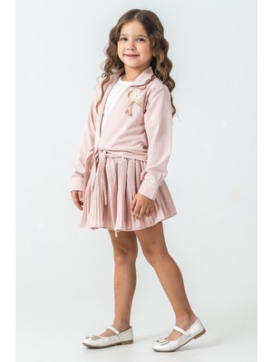 Kinderos Pötikare Ceketli Etekli Kız Çocuk 3\'lü Takım - 26K 2230