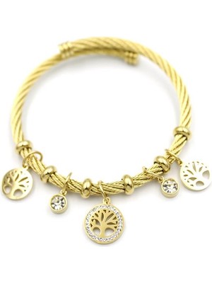 Beta Moda Hub Hayat Ağacı Charm Bilezik - Altın