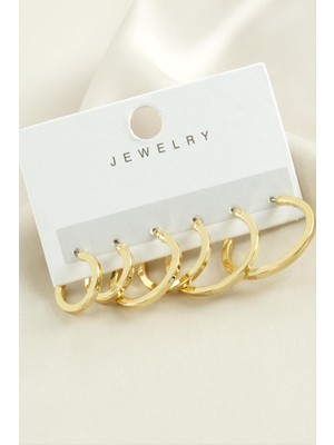 Osense 6 Adet Ezme Trend Halka Küpe 1,5-2-2,5 cm