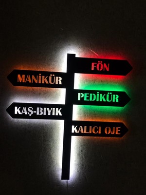 PremiumPort LED Işıklı Kuaför Tablosu, Manikür ve Pedikür Için Şık Tasarım