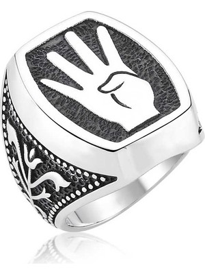 Gumush ​gümüş Rabia Işareti Erkek Yüzük