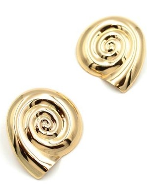 Beta Moda Hub Plaka Küpe - Altın