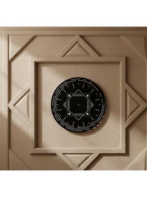 Zmt Design Geo Diamond Siyah Metal Duvar Saati