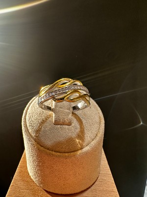 Luna Gümüş Ithal Gold ve Gümüş Sarmal Kadın Gümüş Yüzük