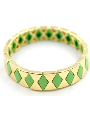 Beta Moda Hub Lastikli Porselen Bilezik - Yeşil