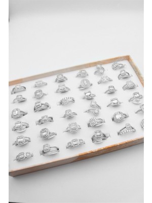 Beta Moda Hub 36'lı Baget Yüzük Seti - Gümüş