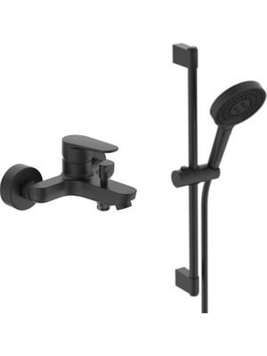 Ideal Standard Cerafine O Banyo Bataryası + Idealrain Duş Seti, 2 Fonksiyonlu,mat Siyah , 2 Parça BC500XG |  A7897XG