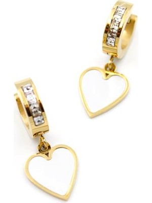 Beta Moda Hub Sedef Kalp Küpe - Altın