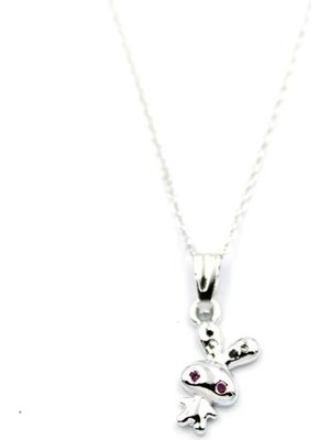 Beta Moda Hub Peluş Tavşan Figürü Kolye - Gümüş