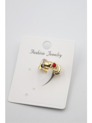 Beta Moda Hub Taşlı Kıkırdak Küpe - Altın