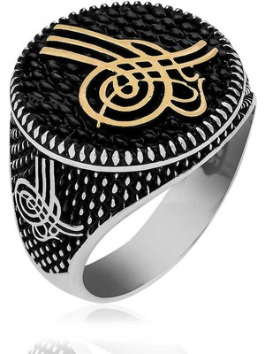 Gumush ​​gümüş Osmanlı Tuğrası Erkek Yüzük