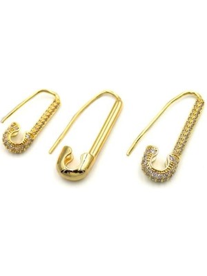 Beta Moda Hub 3'lü Filkete Küpe - Altın