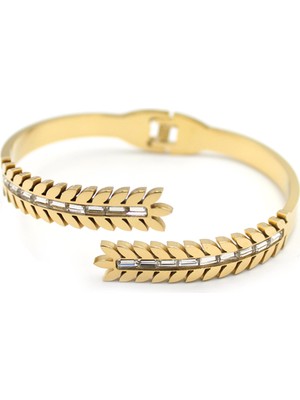 Beta Moda Hub Yaprak Bilezik - Altın